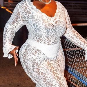White see thru maxi dress